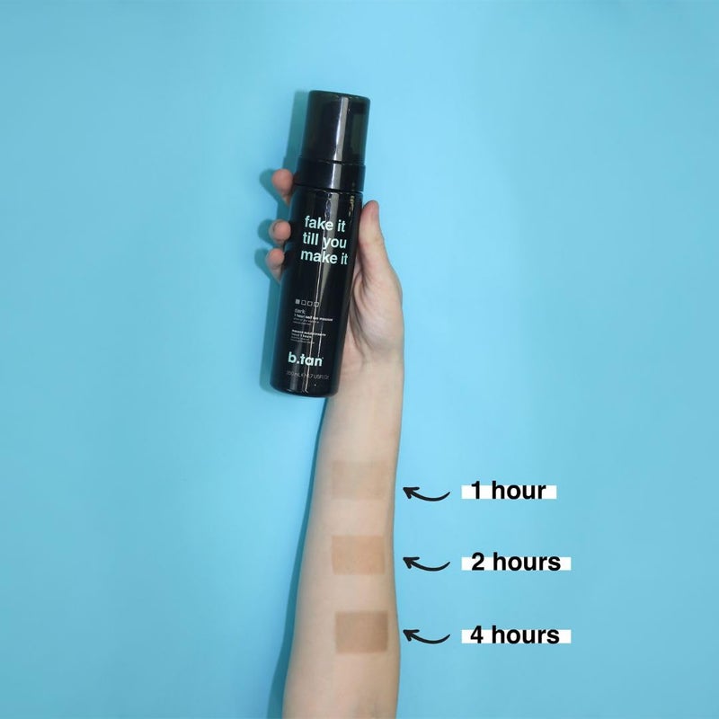 b tan b.tan Dark Self Tanner Mousse | Fake It Till You Make It - Best 1 Hour Express Sunless Tanning Foam, Gold Bronzing Glow, Face & Body, No Fake Tan Smell, 6.7 Fl Oz - Image 5
